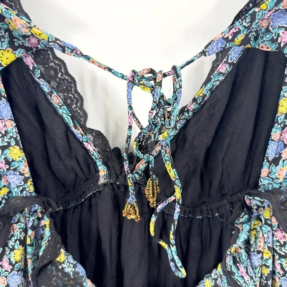 Free People Pennie Mini Dress Womens Medium Floral Lace Fairy Whimsy Flowy NWT